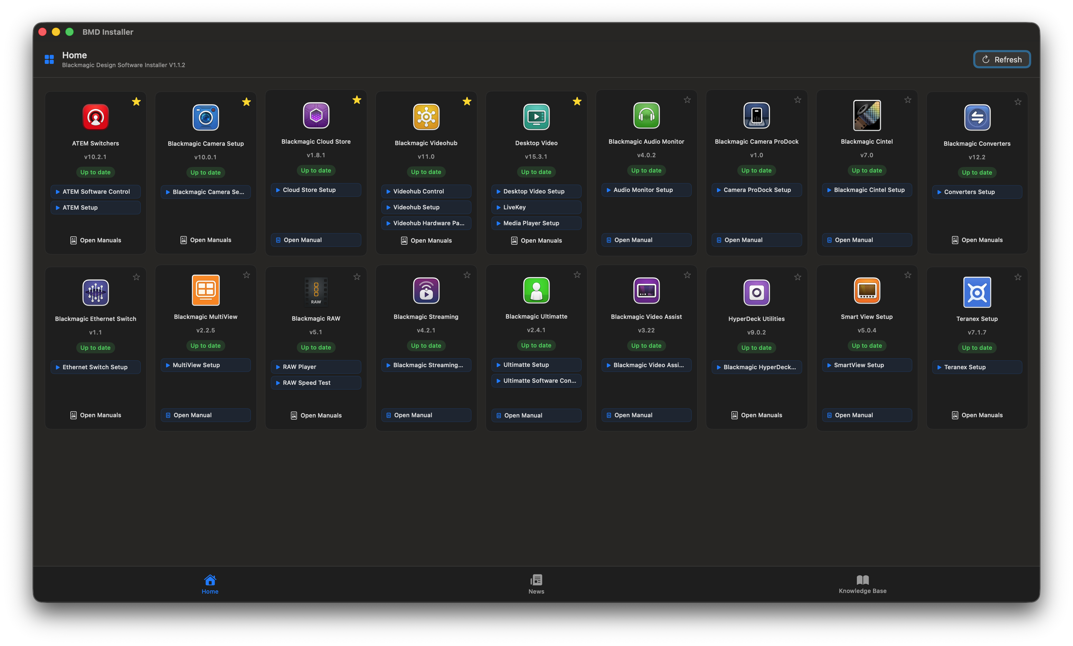 BMD Installer home screen showing all products